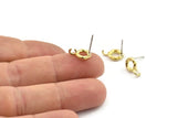 Brass Round Earring, 12 Raw Brass Circle Stud Earrings (8x2mm) N2427