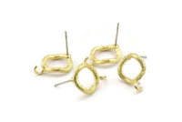Brass Round Earring, 6 Raw Brass Circle Stud Earrings (12x2mm) N2430