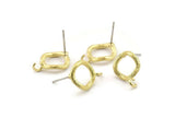 Brass Round Earring, 6 Raw Brass Circle Stud Earrings (12x2mm) N2430