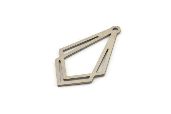 Çelik Elmas Charm, 1 Döngülü 10 Paslanmaz Çelik Üçgen Charm (29x18x0,80 mm) SMP1154
