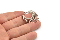 Steel Sun Charm, 6 Stainless Steel Sunshine Charms With 1 Loop, Pendants, Findings (33x29x0.80mm) SMP1155 A5578