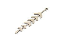 Steel Leaf Charm, 12 Stainless Steel Leaf Charms With 1 Loop, Charm Pendants (46x10x0.80mm) SMP1160