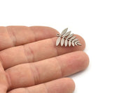 Steel Leaf Charm, 12 Stainless Steel Leaf Charms With 1 Loop, Charm Pendants (21x20x0.80mm) SMP1162 Y240