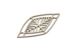 Steel Marquise Charm, 6 Stainless Steel Marquise Charms With 2 Holes, Connectors (39x20.5x0.80mm) SMP1163
