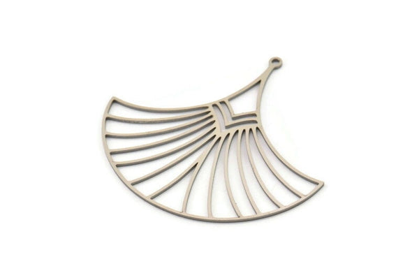 Steel Shell Charm, 4 Stainless Steel Shell Shaped Charms With 1 Loop, Charm Pendants (42x46x0.80mm) SMP1164 Y239