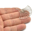 Steel Shell Charm, 4 Stainless Steel Shell Shaped Charms With 1 Loop, Charm Pendants (42x46x0.80mm) SMP1164 Y239