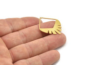 Brass Fringed Charm, 4 Raw Brass, Fringe Shaped Charms With 1 Hole, Charm Earrings (33x25x0.60mm) SMP1179