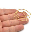 Brass Tulip Charm, 2 Raw Brass Tulip Charms With 1 Loop, Charm Earrings (39x38x0.80mm) SMP1196