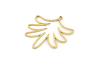 Brass Leaf Charm, 4 Raw Brass Leaf Charms With 1 Loop, Charm Earrings (33x30x0.80mm) SMP1198