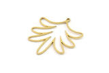 Brass Leaf Charm, 4 Raw Brass Leaf Charms With 1 Loop, Charm Earrings (33x30x0.80mm) SMP1198