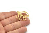 Brass Leaf Charm, 2 Raw Brass Leaf Charms With 1 Hole, Charm Earrings (36x29x0.60mm) SMP1201