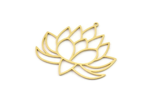 Brass Leaf Charm, 2 Raw Brass Leaf Charms With 1 Loop, Charm Earrings (41x39x0.80mm) SMP1213
