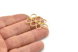 Brass Leaf Charm, 4 Raw Brass Leaf Charms With 1 Loop, Charm Earrings (32x22x0.80mm) SMP1214
