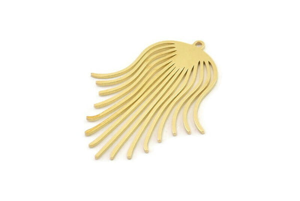 Brass Charm, 6 Raw Brass, Brass Pendants, Charm Earrings With 1 Loop (39x30x0.80mm) SMP1221