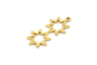 Brass Star Charm, 12 Raw Brass Star Charms With 1 Loop, Pole Star Charms, Findings (25x12x0.80mm) SMP1222