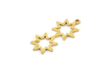 Brass Star Charm, 12 Raw Brass Star Charms With 1 Loop, Pole Star Charms, Findings (25x12x0.80mm) SMP1222