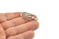 Steel Oval Charm, 6 Stainless Steel Oval Charms With 1 Loop, Earring Charms (35x15x0.80mm) SMP1132 Y081