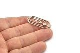 Steel Oval Charm, 6 Stainless Steel Oval Charms With 1 Loop, Earring Charms (35x15x0.80mm) SMP1132 Y081