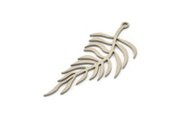 Steel Leaf Charm, 10 Stainless Steel Branch Charms With 1 Loop, Charm Pendants (47x21x0.80mm) SMP1136