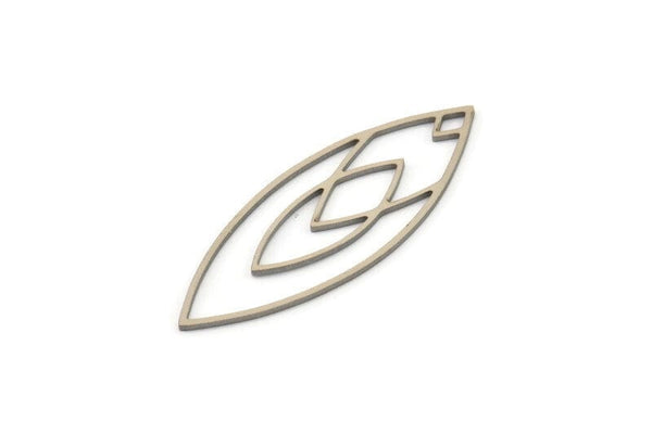 Steel Marquise Charm, 6 Stainless Steel Marquise Charms, Earrings, Pendants (39x15x0.80mm) SMP1137