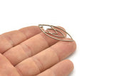 Steel Marquise Charm, 6 Stainless Steel Marquise Charms, Earrings, Pendants (39x15x0.80mm) SMP1137