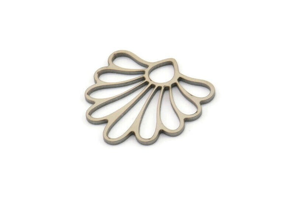 Steel Flower Charm, 10 Stainless Steel Flower Charms, Charm Earrings, Findings (19x19x0.80mm) SMP1141 A5727