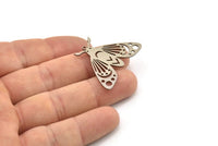 Steel Butterfly Charm, 6 Stainless Steel Butterfly Charms With 1 Loop, Earring Findings (26x35x0.80mm) SMP1142 Y265