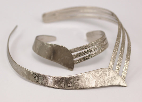 Brass Vintage Choker, Vintage Collar Statement Choker - Necklace and Bracelet SET