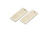 Silver Necklace Bar, 4 Antique Silver Plated Brass Rectangle Stamping Blanks With 1 Hole, Earrings, Pendants, (26x11x0,80mm) D0683