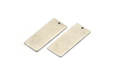 Silver Necklace Bar, 4 Antique Silver Plated Brass Rectangle Stamping Blanks With 1 Hole, Earrings, Pendants, (26x11x0,80mm) D0683