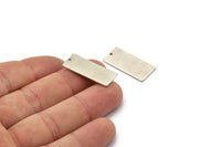 Silver Necklace Bar, 4 Antique Silver Plated Brass Rectangle Stamping Blanks With 1 Hole, Earrings, Pendants, (26x11x0,80mm) D0683
