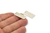 Silver Necklace Bar, 4 Antique Silver Plated Brass Rectangle Stamping Blanks With 1 Hole, Earrings, Pendants, (26x11x0,80mm) D0683