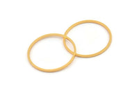 25mm Circle Connector, 6 Gold Plated Brass Circle Connectors (25x1x1mm) A3769