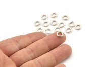 8mm Jump Ring - 50 Antique Silver Plated Brass Jump Rings (8x1.5mm) D0436