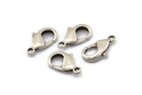 Silver Parrot Clasp, 4 Antique Silver Plated Brass Lobster Claw Clasps (23x13mm) Bs-1182--n0589
