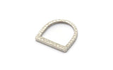 Silver Ring Charm, 2 Hammered Antique Silver Plated Brass Boho Rings 17mm