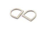 Silver Ring Charm, 2 Hammered Antique Silver Plated Brass Boho Rings 17mm