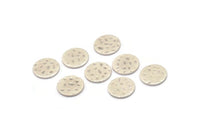 Silver Round Tag, 24 Hammered Antique Silver Plated Brass Round Stamping Blanks, Findings (10x0.80mm) M01504