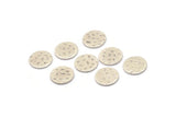 Silver Round Tag, 24 Hammered Antique Silver Plated Brass Round Stamping Blanks, Findings (10x0.80mm) M01504