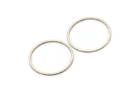 24mm Circle Connectors, 12 Antique Silver Plated Brass Circle Connectors (24x0.80mm) A3350