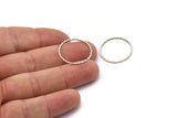 22mm Silver Circle, 12 Antique Silver Plated Brass Circles (22x1mm) N0536
