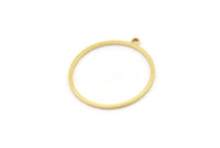Brass Round Charm, 12 Raw Brass Circle Charms With 1 Loop, Charm Earrings (25x1mm) A2852