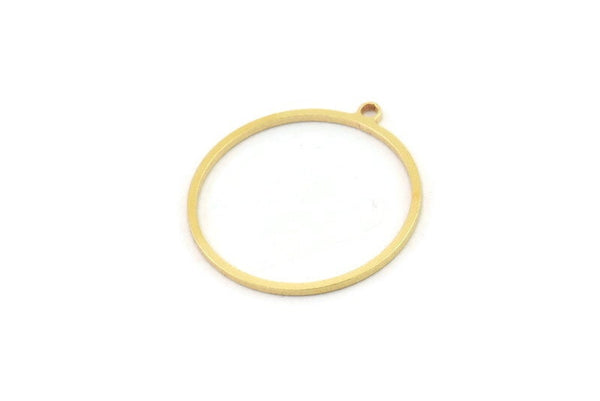 Brass Round Charm, 12 Raw Brass Circle Charms With 1 Loop, Charm Earrings (25x1mm) A2852