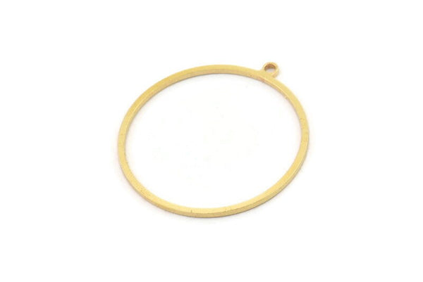 Brass Round Charm, 12 Raw Brass Circle Charms With 1 Loop, Charm Earrings (30x1mm) A2838