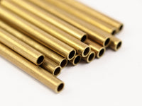 Industrial Brass Tube, 3 Raw Brass Industrial Long Tube Findings, ( 150x5mm)  BRC271