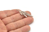 Steel Leaf Charm, 10 Stainless Steel Leaf Charms With 1 Loop, Charm Pendants (40x11x0.80mm) SMP1158
