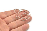 Steel Circle Charm, 2 Stainless Steel Round Shaped Charm With 1 Loop, Charm Pendants (44x35x0.80mm) SMP1159 A3361