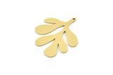 Brass Leaf Charm, 4 Raw Brass Leaf Charms With 1 Hole, Charm Pendants (31x27x0.80mm) SMP1172