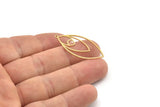 Brass Marquise Charm, 8 Raw Brass Marquise Charms With 1 Loop, Earrings, Pendants (36x17x0.80mm) SMP1174