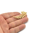 Brass Leaf Charm, 6 Raw Brass Leaf Charms With 1 Loop, Charm Earrings (44x23x0.80mm) SMP1177